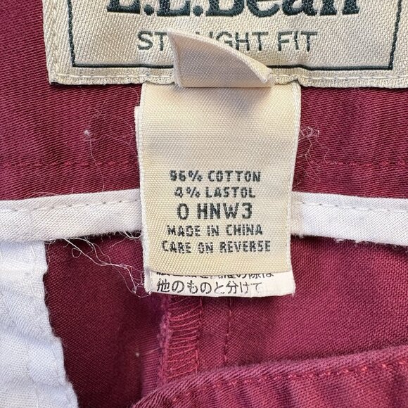 LL Bean Straight Fit Chino Women's 12 Regular Red Mid Rise Side Zip‎ - Picture 11 of 13